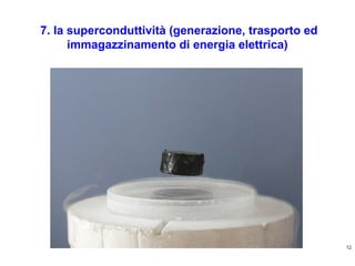 7. la superconduttività (generazione, trasporto ed
immagazzinamento di energia elettrica)

12

 