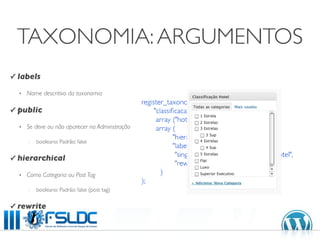 Taxonomias e Tipos de Conteúdos com WordPress 3