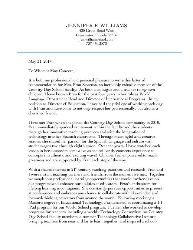 fs letter of rec slp letter of recommendation