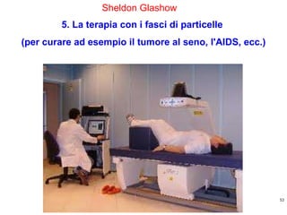 http://ricercatorialberi.blogspot.com Sheldon Glashow  5. La terapia con i fasci di particelle  (per curare ad esempio il tumore al seno, l'AIDS, ecc.) 