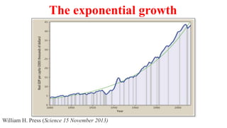 William H. Press (Science 15 November 2013)
The exponential growth
 