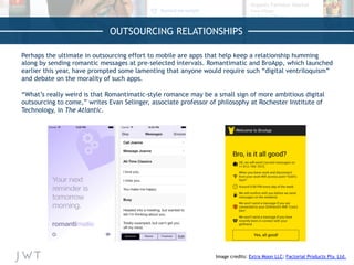 OUTSOURCING RELATIONSHIPS
Image credits: Extra Moon LLC; Factorial Products Pty. Ltd. 	
  
Perhaps the ultimate in outsour...
