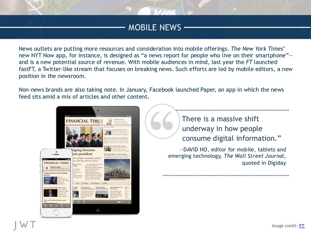 MOBILE NEWS News outlets are