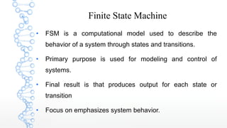 Finite state machine (FSM) explaination with example | PPTX