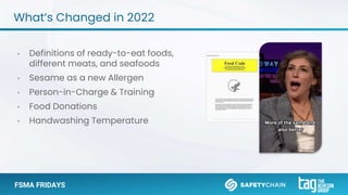 FSMA Friday February 2023 - How the 2022 FDA Food Code Impacts Food ...