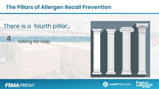 The Pillars of Allergen Recall Prevention
There is a fourth pillar…
Asking for help
4
 