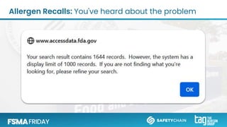 Allergen Recalls: You've heard about the problem
 