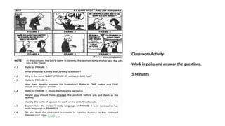 Classroom Activity
Work in pairs and answer the questions.
5 Minutes
 
