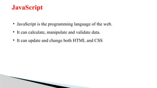 Comprehensive Introduction to JavaScript for Full Stack Development | PPTX