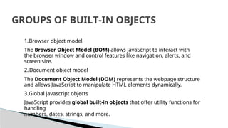 Comprehensive Introduction to JavaScript for Full Stack Development | PPTX