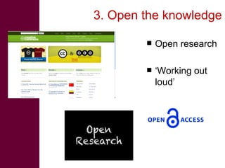 Open knowledge sharing to support learning in agricultural and livestock research for development projects