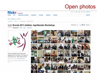 Open knowledge sharing to support learning in agricultural and livestock research for development projects