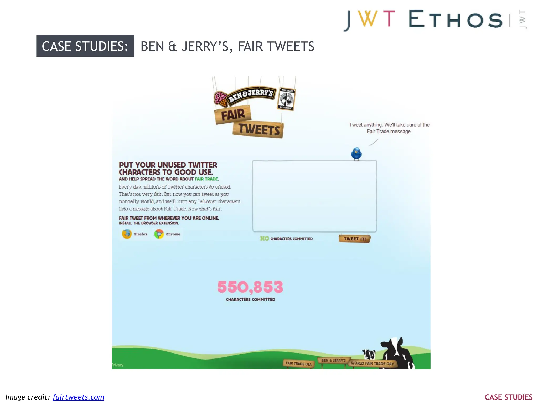 CASE STUDIES: BEN & JERRY‘S, FAIR TWEETS




Image credit: fairtweets.com                         CASE STUDIES
 