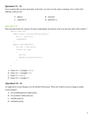 FSOFT - Test Java Exam | DOCX | Programming Languages | Computing