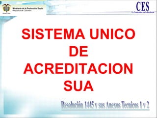 SISTEMA UNICO
DE
ACREDITACION
SUA
 