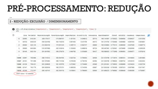 PRÉ-PROCESSAMENTO: REDUÇÃO
...
2 - REDUÇÃO: EXCLUSÃO / DIMENSIONAMENTO
 