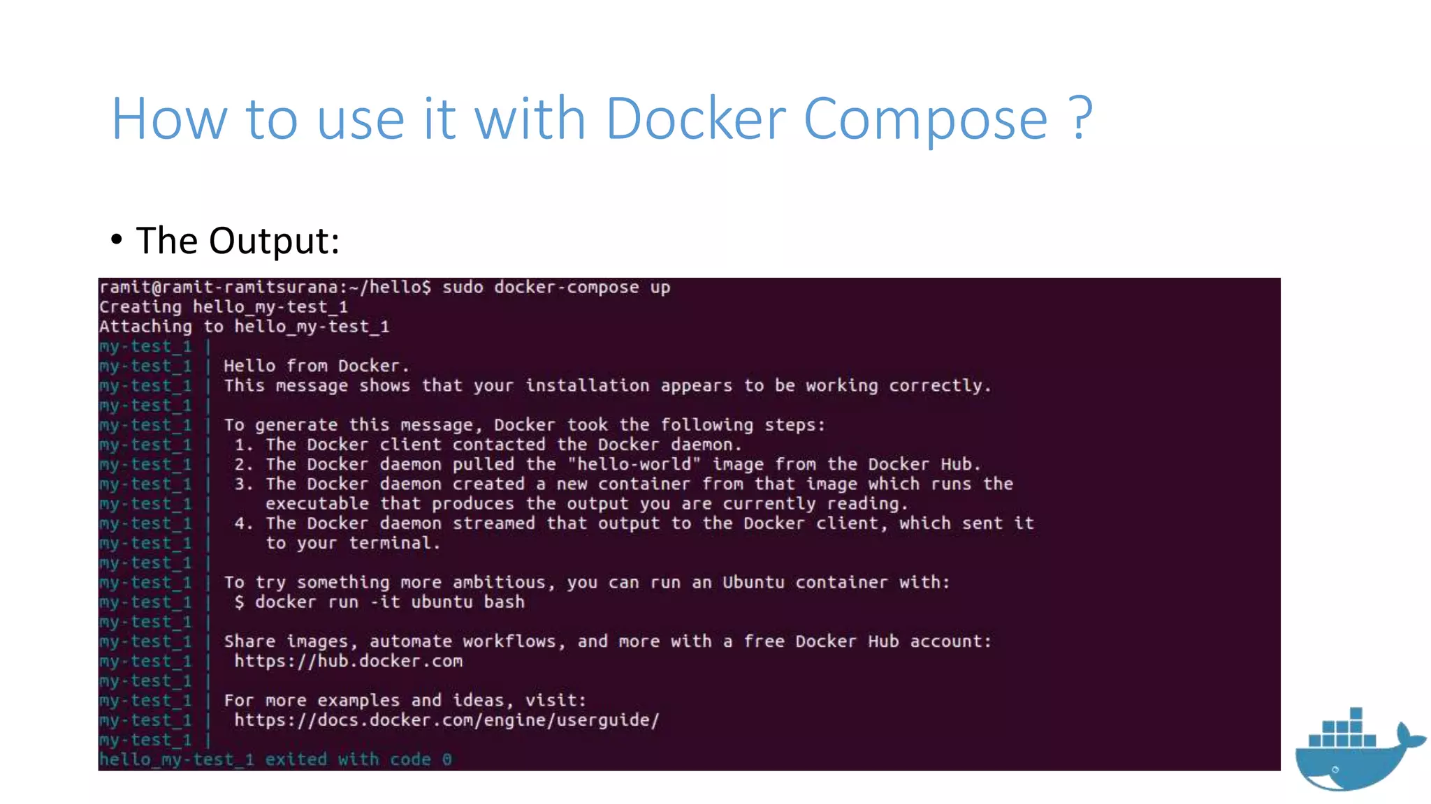 How to use it with Docker Compose ?
• The Output:
 