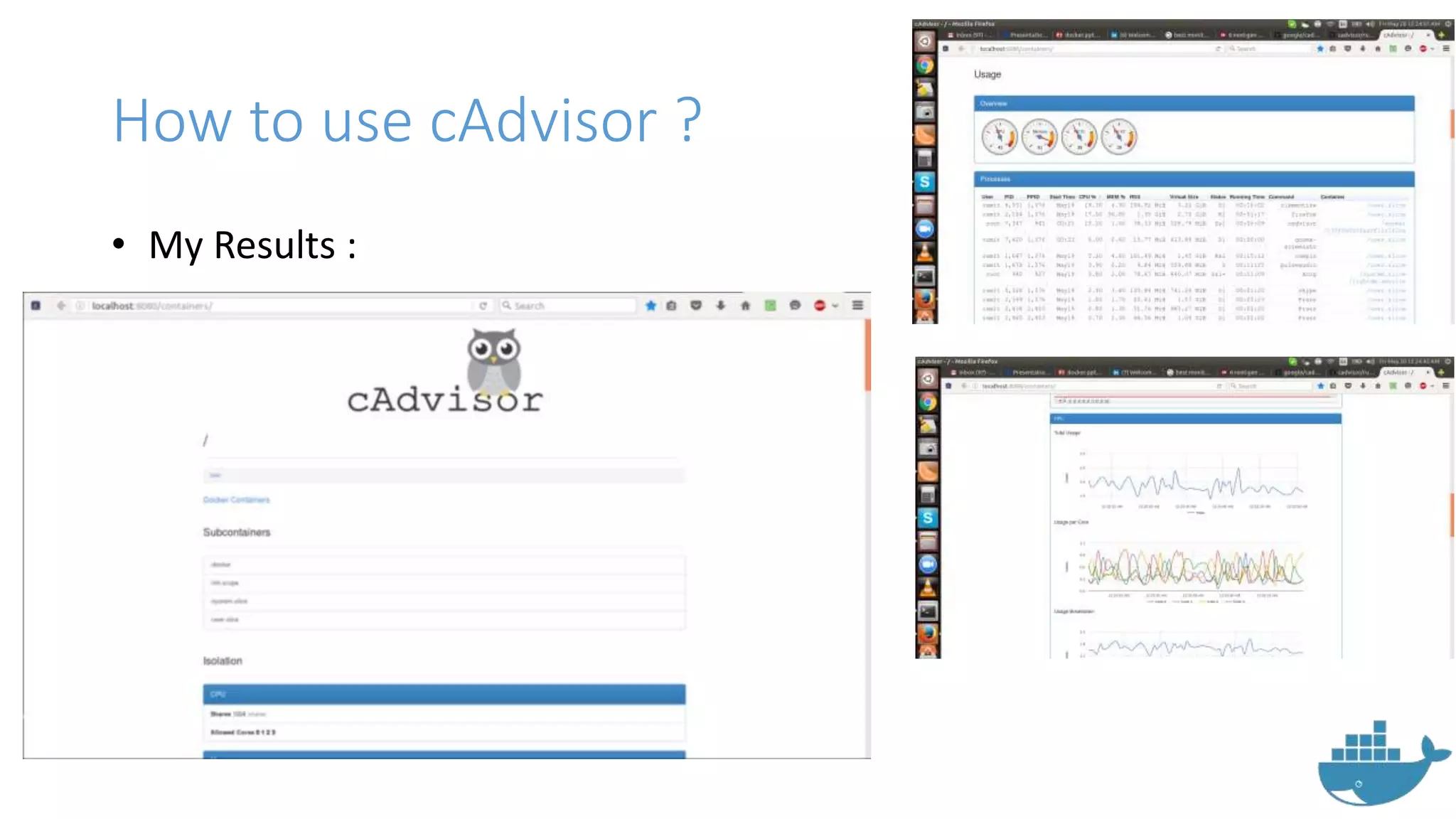 How to use cAdvisor ?
• My Results :
 