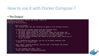 How to use it with Docker Compose ?
• The Output:
 