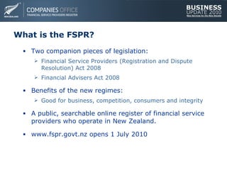 Financial Service Providers Register (FSPR)