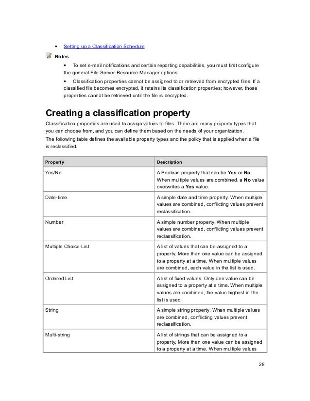File Server Resource Manager Classification Property File Server Resource Manager Classification Property