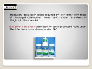 FOOD  SAFETY AND STANDARDS AUTHORITY   OF INDIA  REGULATIONS,2011-IMPACT ON INDIAN FOOD INDUSTRY 