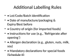 Fssai Labelling Example FSSAI_Labelling of food products packagi | PPTX