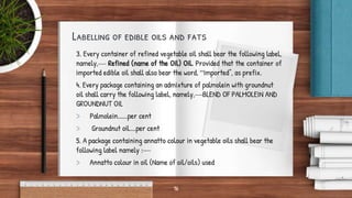 Oil Samples Labelling Fssai packaging & labeling | PPTX