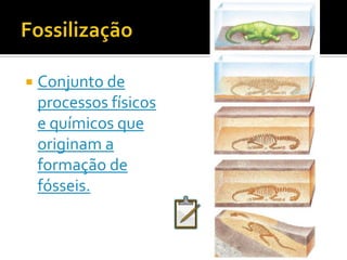FossilizaçãoConjunto de processos físicos e químicos que originam a formação de fósseis.