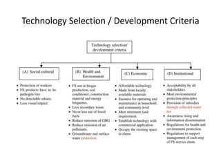 Technology Selection / Development Criteria
 