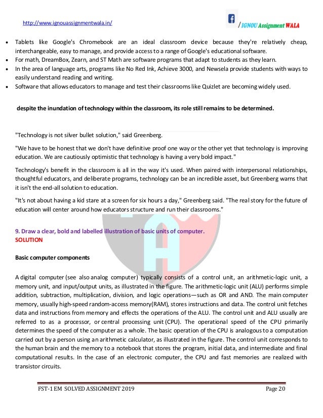 Fst 1 solved assignment 2019 20 in english image