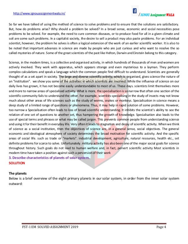 Ignou Fst 2019 Solved Assignment