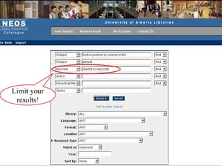 Limit your results! 