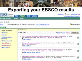Exporting your EBSCO results 