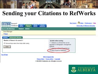 Sending your Citations to RefWorks 