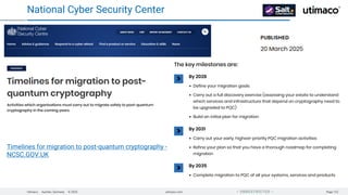 Utimaco · Aachen, Germany · © 2025 utimaco.com Page 122
 UNRESTRICTED 
National Cyber Security Center
Timelines for migration to post-quantum cryptography -
NCSC.GOV.UK
 