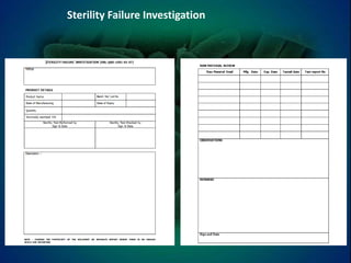 Sterility Failure Investigation
 
