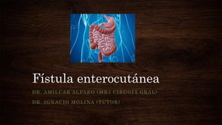 Fístula enterocutánea
DR. AMILCAR ALFARO (MR3 CIRUGÍA GRAL)
DR. IGNACIO MOLINA (TUTOR)
 