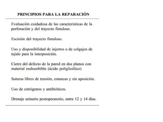 Fístulas vesico vaginales