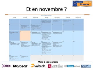 Merci à nos sponsorsMerci à nos sponsors
Et en novembre ?
 
