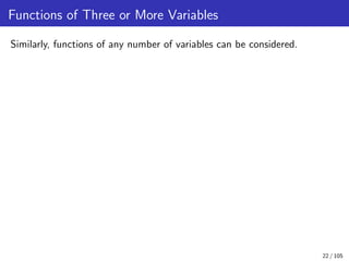 Functions of Several Variables (From Introduction upto Chain Rule) | PDF