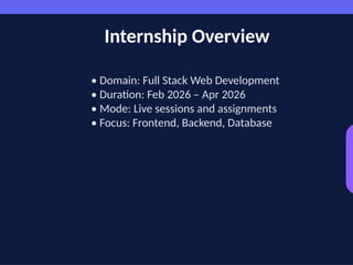 Comprehensive Full Stack Web Development Internship Experience and ...