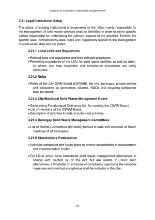 Guidebook for Formulation of Solid Waste Management Plan | PDF