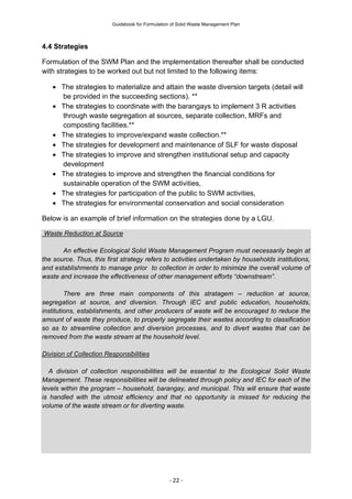 Guidebook for Formulation of Solid Waste Management Plan | PDF