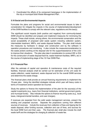 Guidebook for Formulation of Solid Waste Management Plan | PDF