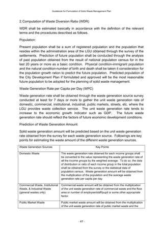 Guidebook for Formulation of Solid Waste Management Plan | PDF
