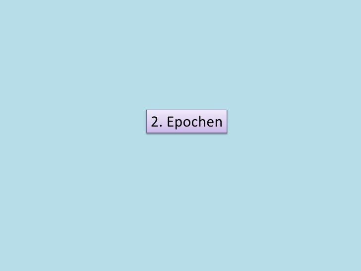 Datierung und Epochen
