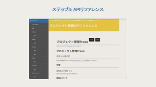ステップ3: APIリファレンス 
 