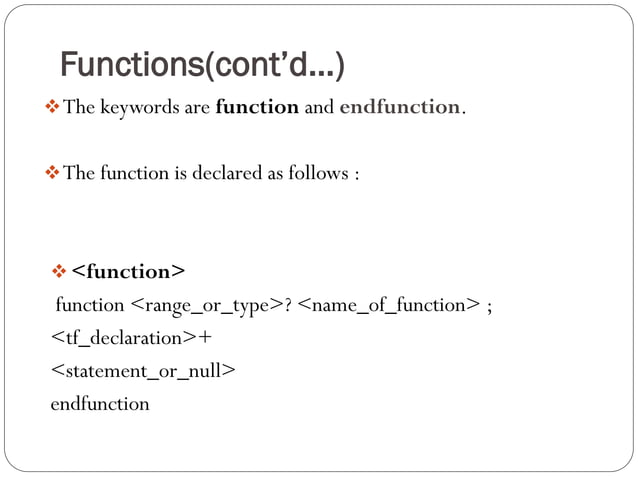 Functions and tasks in verilog | PPT