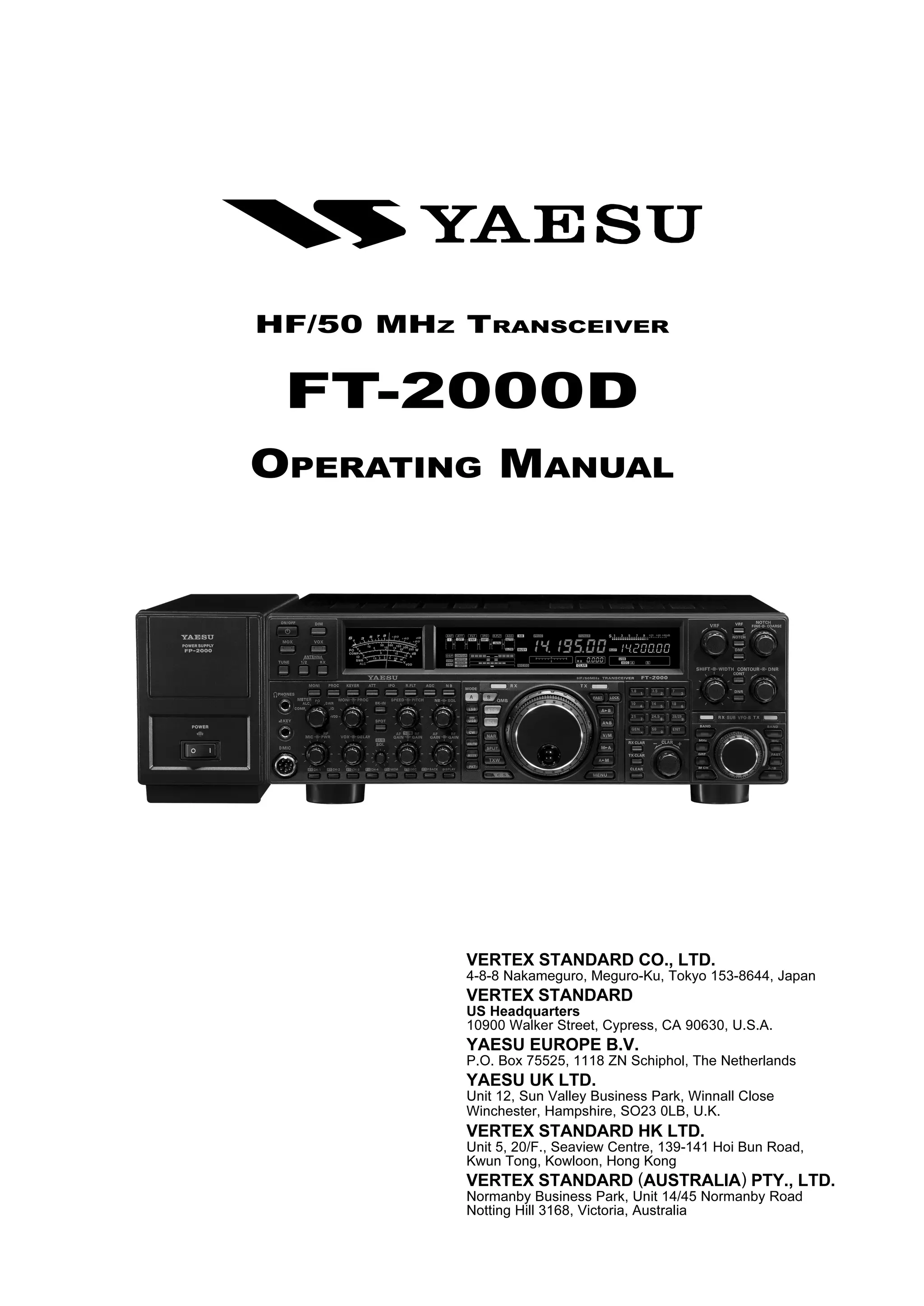 Ft 2000d Operating Manual | PDF